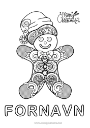 Gratis tegning Jul Pepperkake Zentangle 