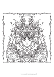 Gratis tekening Masker Carnaval Complex Kleurplaten