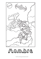 Colorear gratis Robot Espacio Dibujo animado