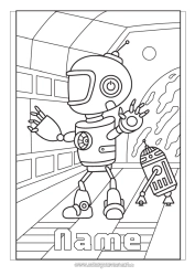Colouring to customise Robot Space