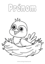 Coloriage gratuit Oiseau Animal Oiseaux et mammifères volants Nid d'oiseau