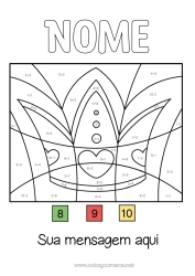 Desenho grátis Colorir por números Coroa Epifania Subtrações Adições Bolo dos Reis
