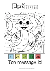 Coloriage gratuit Coloriages magiques Animal Serpent Soustractions Multiplications Additions Reptiles