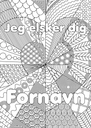 Gratis farvelægning Hjerte Jeg elsker dig. Søster Ven, Veninde Barnepige Komplekse farvelægninger Zentangle