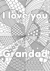 Free colouring Heart I love you. Sister Friend, Friend (female) Nanny Complex colouring pages Zentangle