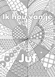 Gratis kleurplaat Hart Ik hou van jou Zus Vriend, Vriendin Oppas Complex Kleurplaten Zentangle