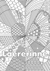 Fargeleggingssiden for barn Hjerte Jeg elsker deg. Søster Venn, Venninne Barnevakt Komplekse fargelegginger Zentangle