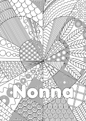 Pagina da colorare per bambini Cuore Ti amo Sorella Amico, Amica Tata Colorazioni complesse Zentangle