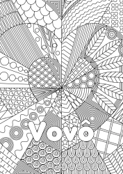 Página de desenho infantil Coração Eu te amo Irmã Amigo, Amiga Babá Colorações Complexas Zentangle