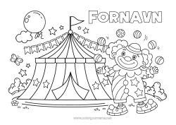 Gratis farvelægning Klown Cirkus Telt