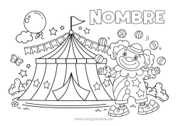 Colorear gratis Clown Circo Marquesina