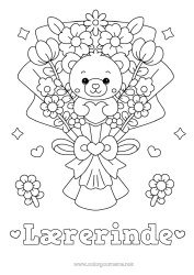 Farvelægningssiden for børn Blomster Hjerte Kawaii Barnepige Spil og legetøj Krammedyr Bukket