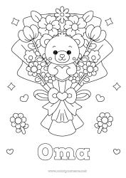 Kinder-Malvorlage Blumen Herz Kawaii Kindermädchen Spiele und Spielzeug Plüsch Blumenstrauß