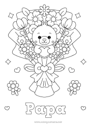Kinder-Malvorlage Blumen Herz Kawaii Kindermädchen Spiele und Spielzeug Plüsch Blumenstrauß