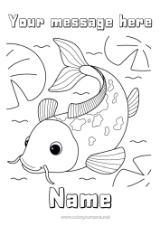 Colouring to customise Animal Koi Carp Fish Fortune Japan Marine Or Aquatic Animals