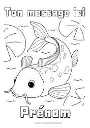Coloriage gratuit Animal Carpe Koï Poisson Chance Japon Animaux marins ou aquatique