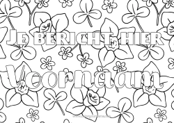 Gratis tekening Bloemen Lente Klaver Gedecoreerde naam Narcissen Decoratieve achtergrond