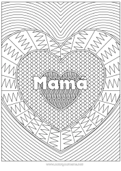 Niño página para colorear Corazón Te amo Nombre decorado Dibujos complejos para colorear Zentangle Fondo decorativo