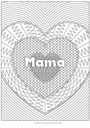 Kinder-Malvorlage Herz Ich liebe dich Dekorierter Name Komplexe Ausmalbilder Zentangle Dekorativer Hintergrund