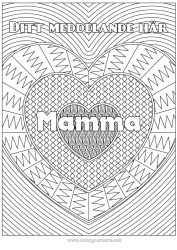 Gratis färgläggning Hjärta Jag älskar dig. Utsmyckat namn Komplexa målarbilder Zentangle Dekorativ bakgrund