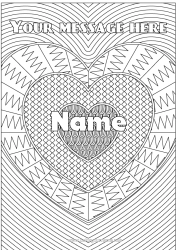 Free coloring Heart I love you Decorated name Complex coloring pages Zentangle Decorative background
