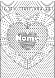 Pagina da colorare per bambini Cuore Ti amo Nome decorato Colorazioni complesse Zentangle Sfondo decorativo