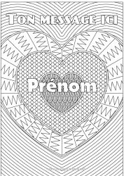 Coloriage gratuit Coeur Je t'aime Nom décoré Coloriages complexes Zentangle Fond décoratif