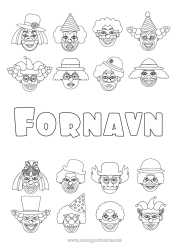 Gratis fargelegging Klovn Sirkus Hode
