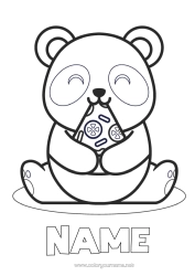 Colouring to customise Cute Cute Animal Panda Easy Colouring Pages Other Animals Of The World Pizza