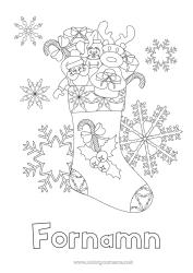 Gratis färgläggning Jul Snöflingor Spel och leksaker Julstrumpa Docka