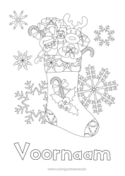 Gratis tekening Kerstmis Sneeuwvlokken Spellen en speelgoed Kerstsok Pop