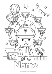 Colouring to customise Theme Park Ferris Wheel Funfair