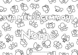 Desenho grátis Primavera Borboleta Animal Nome decorado Insetos Fundo decorativo