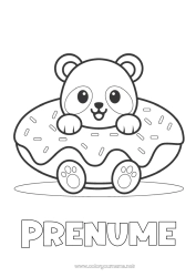 Desen liber de colorat Drăguț Tort Drăguț Animal Panda Gogoși Desene de colorat ușoare Alte animale din lume