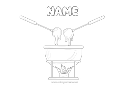 Free coloring Winter Food Cheese