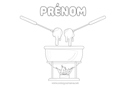 Coloriage gratuit Hiver Nourriture Fromage