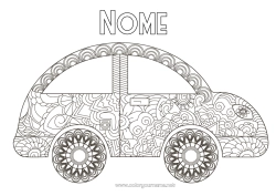 Disegno gratuito Veicoli Auto Zentangle Auto, van e camper