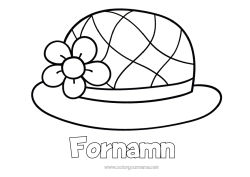 Gratis färgläggning Utklädnad Blommor Clown Hatt Lätta målarbilder
