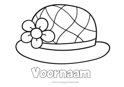 Gratis kleurplaat Vermomming Bloemen Clown Hoed Eenvoudige kleurplaten