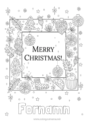 Gratis färgläggning Jul Juldekorationer Skylt God Jul!