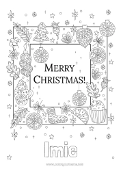 Kolorowanka za darmo Boże Narodzenie Dekoracje świąteczne Tablica