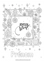 Coloriage gratuit Noël Décorations de Noël Pancarte 