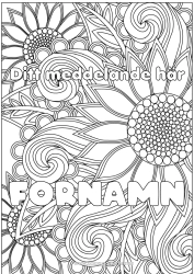 Gratis färgläggning Blommor Utsmyckat namn Solros Komplexa målarbilder Zentangle Dekorativ bakgrund
