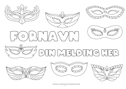 Gratis fargelegging Kostyme Maske Karneval