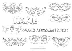 Colouring to customise Disguise Mask Carnival