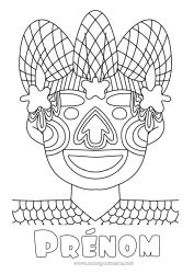 Coloriage gratuit Déguisement Carnaval Mardi gras Harlequin
