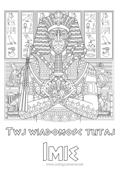 Kolorowanka za darmo Egipt Zentangle Faraon Historia