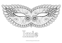 Kolorowanka za darmo Przebranie Maska Karnawał Zentangle