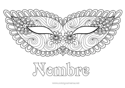 Colorear gratis Disfraz Careta Carnaval Zentangle