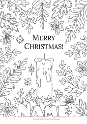 Free colouring Candle Christmas 